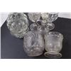 Image 3 : (7) Lot of Vintage Clear Glass: Hand Painted Creamer; Bubble Vase & Misc.