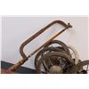 Image 4 : (9) Vintage Lot: Hack Saw; Cart / Carriage Wheels; Metal Strip