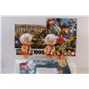 Image 3 : (7) Misc. Lot: Puzzles; 2 - Bambam Flintstones Figurines; Bag of Loose Legos & Booklets