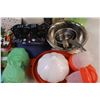 Image 3 : (20+) Large Lot of Misc. Items: Ardene Jewelry; Dog Dishes BBQ Rack in Blue Storage Bin - No Lid
