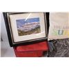 Image 2 : (4) Misc. Lot: 2 - Throw Pillows; Insulated Lunch Bag; Framed Photo