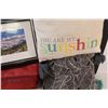 Image 3 : (4) Misc. Lot: 2 - Throw Pillows; Insulated Lunch Bag; Framed Photo