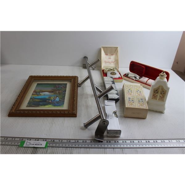 Holographic Wall Art (As Is, 10 1/2" x 12 1/2"), (2) Avon Fragrances, Misc.