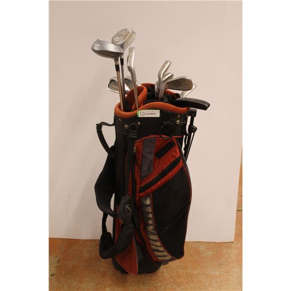 *(11) Golf Clubs and Carry Bag with Stands and Dual Carry Straps