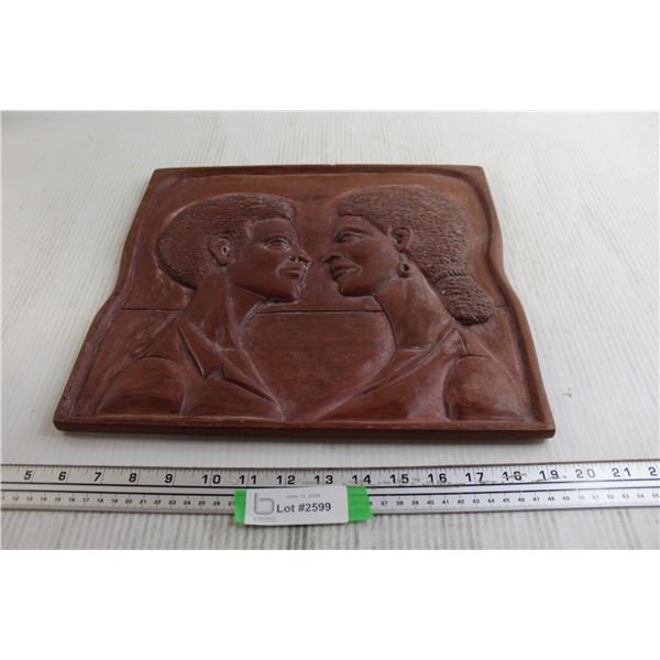Couple Wood Carving - 14" x 12 1/2"