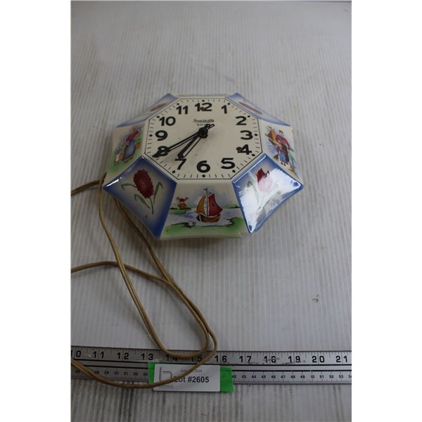 Forestville Electric Clock - Untested, Chips and Cracks, Consignor Says Works