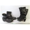 Image 1 : Laced Leather Boots (Size 11) - Ladies Zippered Boots (Size 10)