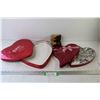 Image 1 : (2) Heart Shaped Metal Chocolate Boxes Harden Chocolate Boxes