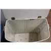 Image 4 : Tote w/Lid - Vintage Laundry Hamper (burn mark on lid)