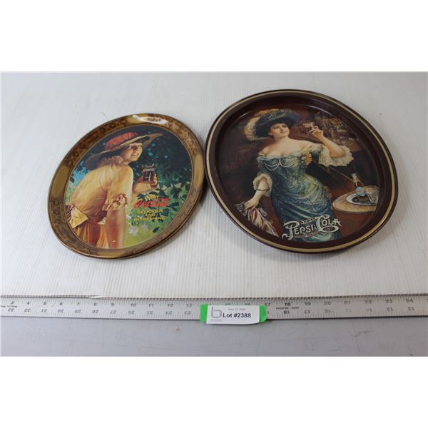 (2) Serving Trays - Coca-Cola, Pepsi-Cola