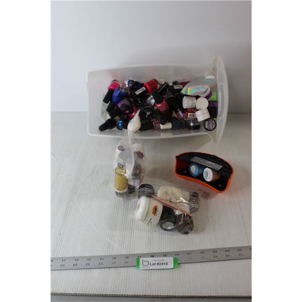Assorted Bottles of Nail Polish and Gel