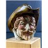 Image 2 : Nicely Detailed Cowboy Bottle Stopper On Wood Block Displayer. Approx. 6" H
