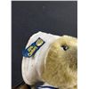 Image 3 : Cute Lot - Porcelain Dog, Brass Button Bear "Casey",Light House Lamp & Tunagate Game In Can
