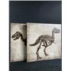 Image 1 : 2 Canvas Dinosaur Pictures. Approx. 12" x 12" Each