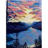Image 2 : 2021 Oil Painting On Canvas "Beautiful End" Signed "Michiko Splinter" . 16" x 12"