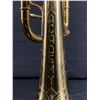 Image 3 : Vintage Engraved Academy Brass Trumpet w/ Mother Of Pearl Accents On Buttons. Comes In Case.