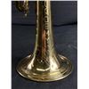 Image 4 : Vintage Engraved Academy Brass Trumpet w/ Mother Of Pearl Accents On Buttons. Comes In Case.