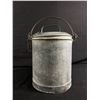 Image 1 : Vintage Galvanized Metal C.N.R Bucket w/ Lid. Approx. 11 1/2" H