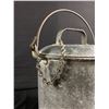 Image 2 : Vintage Galvanized Metal C.N.R Bucket w/ Lid. Approx. 11 1/2" H