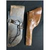 Image 2 : 2 Vintage Leather Pistol Gun Holsters.