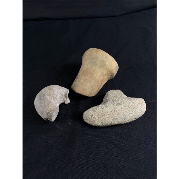 Lot of 3 West Coast Native Rock Tools Found on The Fraser River Years ago