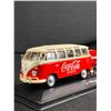 Image 2 : 1:43 Scale Die Cast Metal Coca-Cola 1962 Volkswagen Samba Bus With Trailer