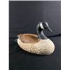 Image 1 : Beautiful Hand Carved & Painted Wood Goose By Hans Lawson, Peterborough, Ont. Approx. 14" L