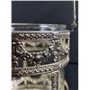 Image 2 : Vintage Studio Silversmiths Ornate Metal Ice Bucket & Tongs w/ Glass Insert. Made In China