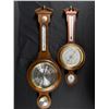 Image 1 : 2 Vintage Wood Weather Stations. Largest Is Made In West Germany. Approx.28" H & Other Is U.S.A. App