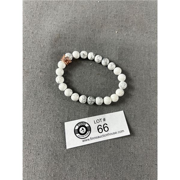 New Howlite Bracelet. 8mm.