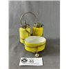 Image 1 : Vintage Cruet Set with Metal Stand. Made in England