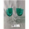 Image 1 : Set of 4 Victorian 1800's Bristol Glass Port Wine Glasses