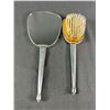 Image 2 : Mid Century Modern Hand Mirror& Brush Set With Lidded Vanity Jar