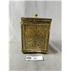 Image 1 : Gorgeous Antique Brass Covered Wood Tea Caddy