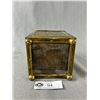 Image 3 : Gorgeous Antique Brass Covered Wood Tea Caddy