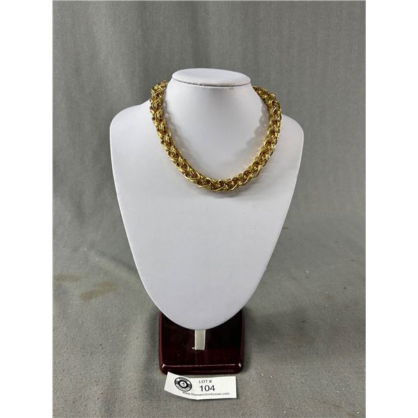 Vintage Designed Signed Erwin Pearl Chain Link Necklace