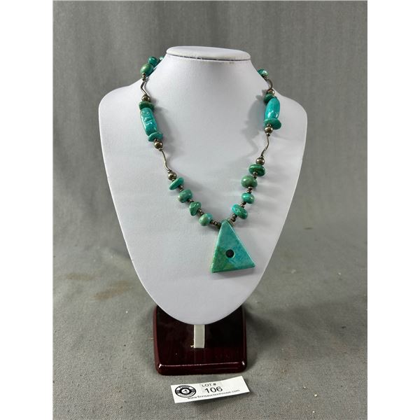 Fabulous Handcrafted Turquoise Necklace Southwest