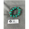 Image 1 : Silver & Turquoise Disc Bead Stretch Bracelet
