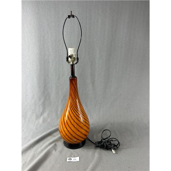 Stunning Mid Century Modern Glass Table Lamp