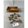 Image 1 : Wooden Cigar Box + 7 Antique Picture Raiz Hooks