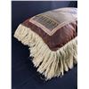 Image 2 : Gorgeous Leather25" x 18" Equestrian Themed Tassled Pillow w/Bead Accents By Pulvermacher Designs, N