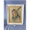 Image 1 : Framed GrandMaison Aboriginal Print. Approx. 20" x 24 1/2"