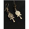 Image 2 : Vintage Sterling Silver UNK Cross w/ Scarab Earrings
