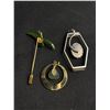 Image 2 : Vintage BC Jade Stickpin + 2 B.C. Jade Patts