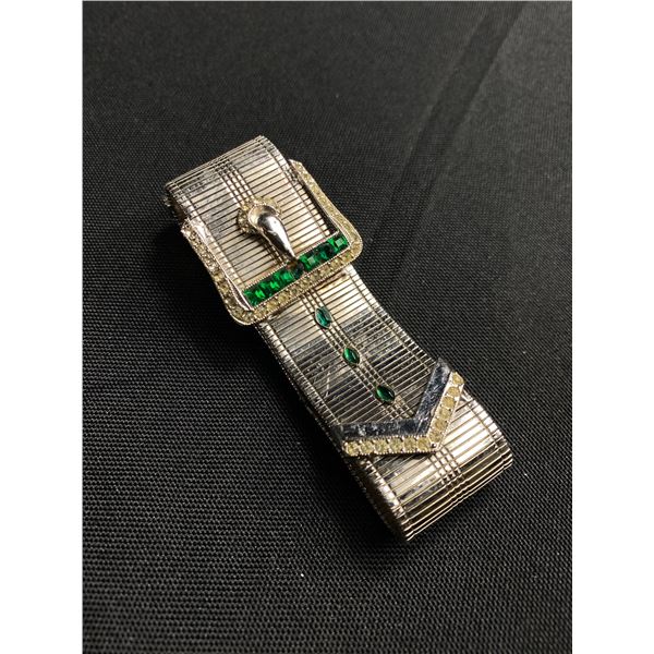 Very Unique Belt Buckle Bracelet w/ Stones