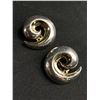 Image 1 : Vintage Sterling Silver, Very Large Clip Earrings, Marked Brian