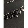 Image 2 : Sterling Silver Black Onyx + Mother of Pearl Necklace