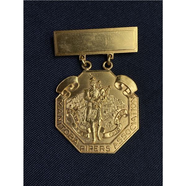 Heavy Vinage Manitoba Pipers Association Medal Marked Scully Montreal