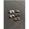 Image 1 : 5 Pairs of Sterling Silver Stud Earrings w/ Stones