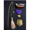 Image 1 : Vintage Lot, Ship in Bottle, Bullet of fob/Pendant with Chain and Fire Cheif Badge and Pin